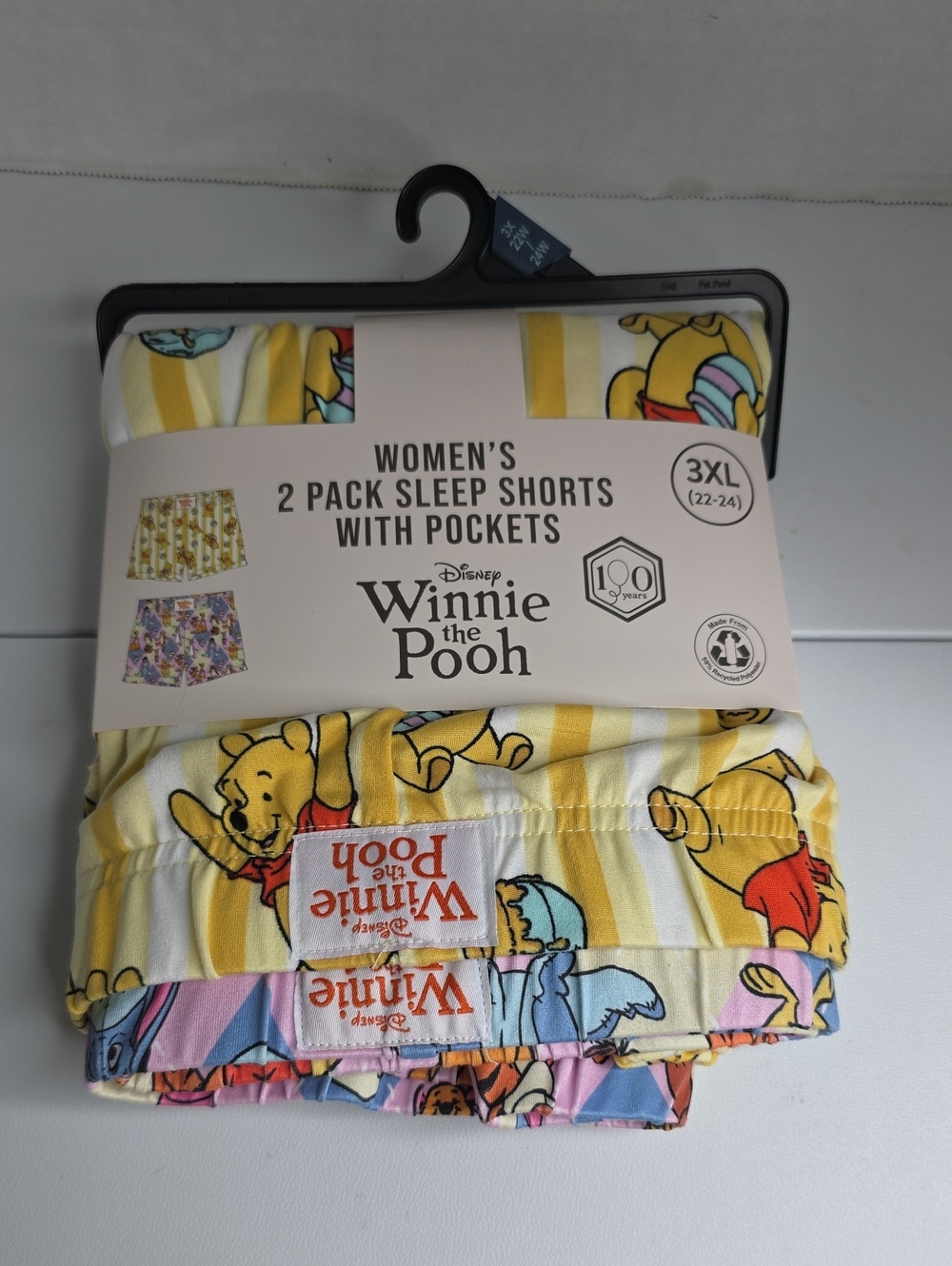 Disney Winnie the Pooh Yellow Striped Sleep Shorts - 3XL